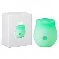 RoseBud, GREEN, GLOW-IN-THE-DARK, 10 Function, Clitoral Sucking & Vibrating, Silicone, Rechargeable